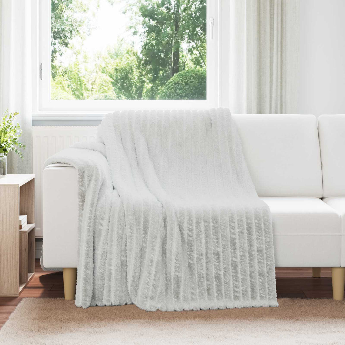 vidaXL Gooi Deken Beige 150 x 130 cm Fleece