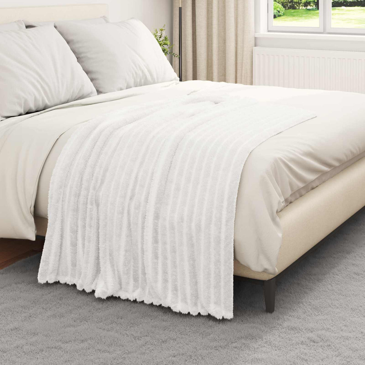vidaXL Gooi Deken Beige 150 x 130 cm Fleece