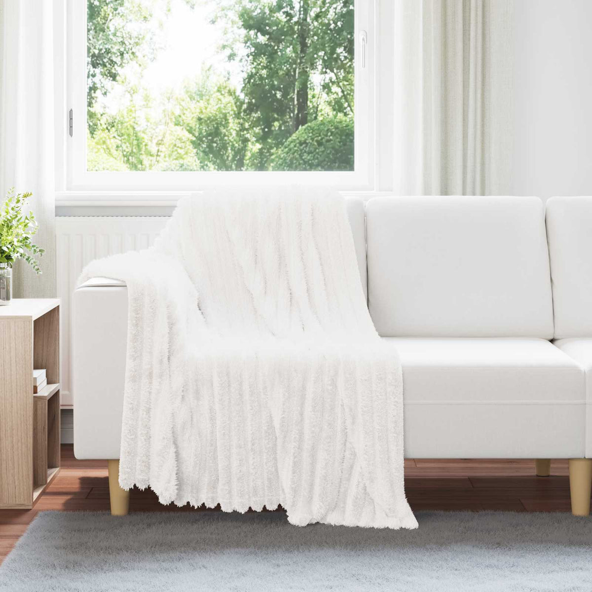 vidaXL Gooi Deken Beige 150 x 130 cm Fleece