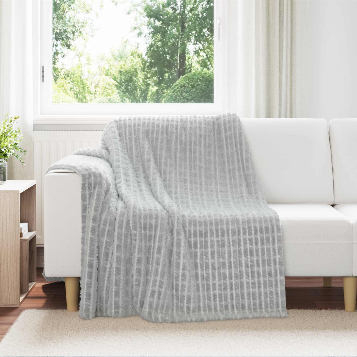 vidaXL Gooi Deken Beige 150 x 130 cm Fleece