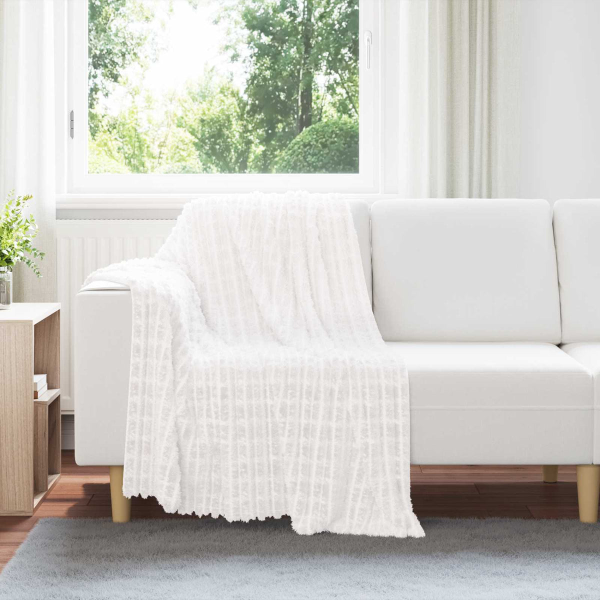 vidaXL Gooi Deken Beige 150 x 130 cm Fleece