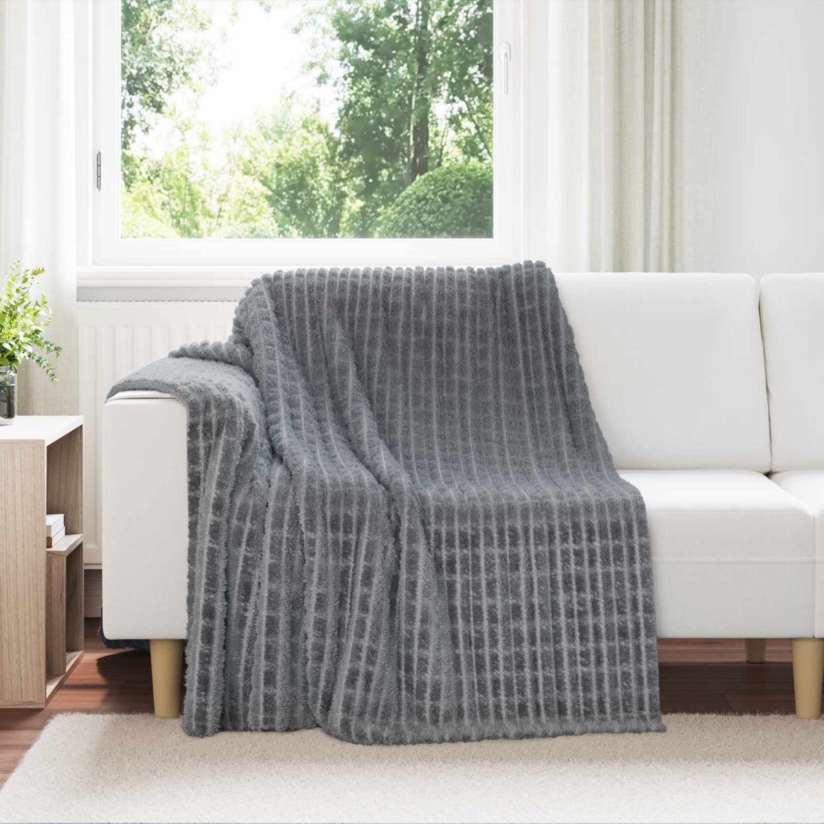vidaXL Gooi Deken Beige 150 x 130 cm Fleece