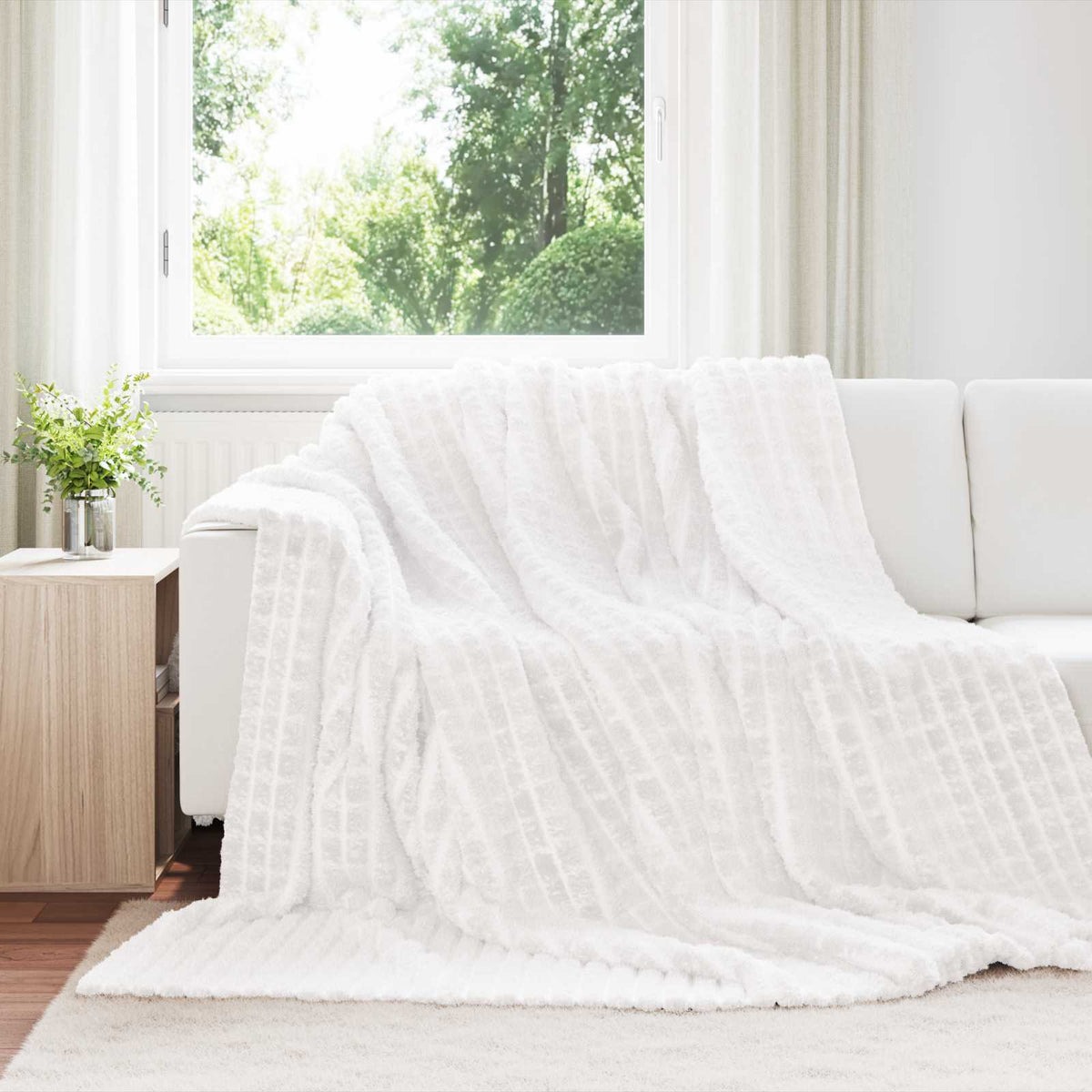 vidaXL Gooi Deken Beige 150 x 130 cm Fleece