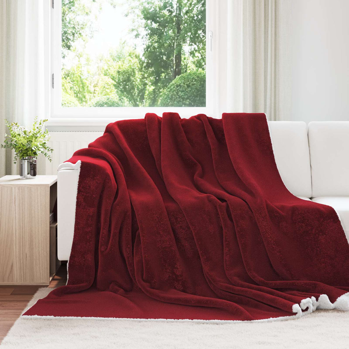 vidaXL Gooi Deken Beige 130 x 150 cm Fleece