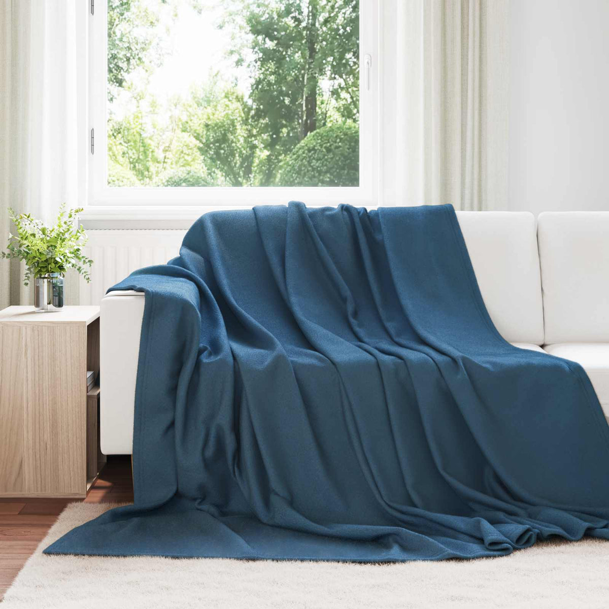 vidaXL Gooi Deken Beige 170 x 130 cm Fleece