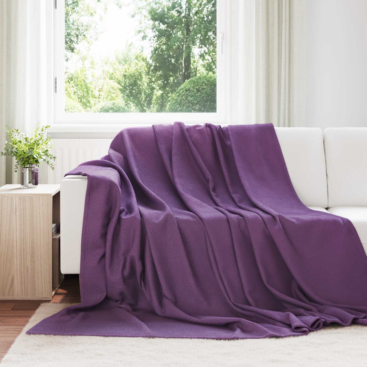vidaXL Gooi Deken Beige 170 x 130 cm Fleece