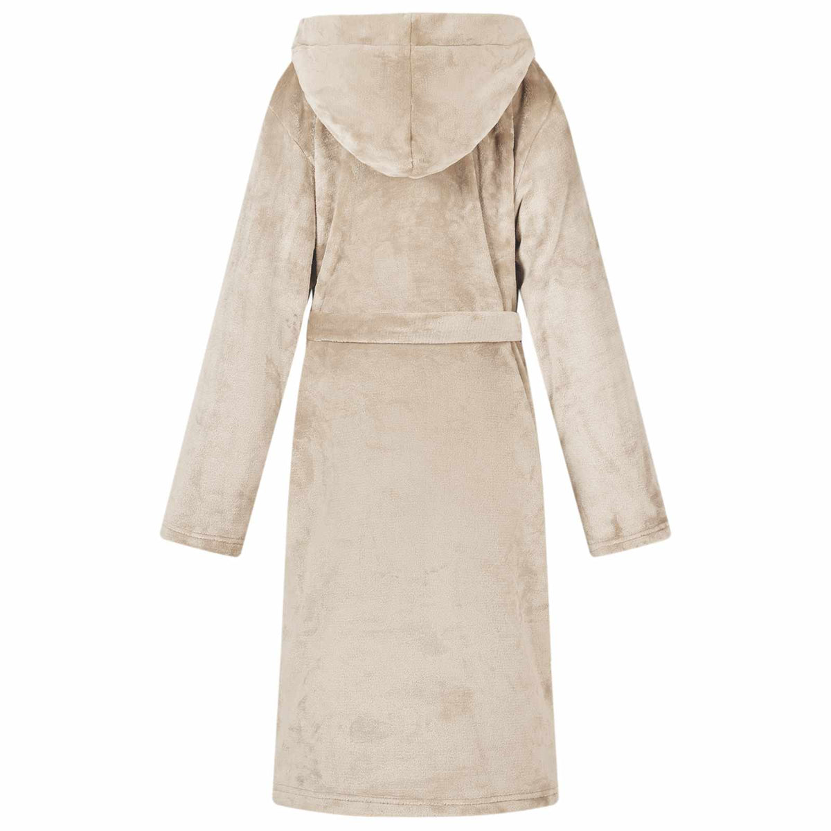 vidaXL Badjas Hoodie Beige s Flanel