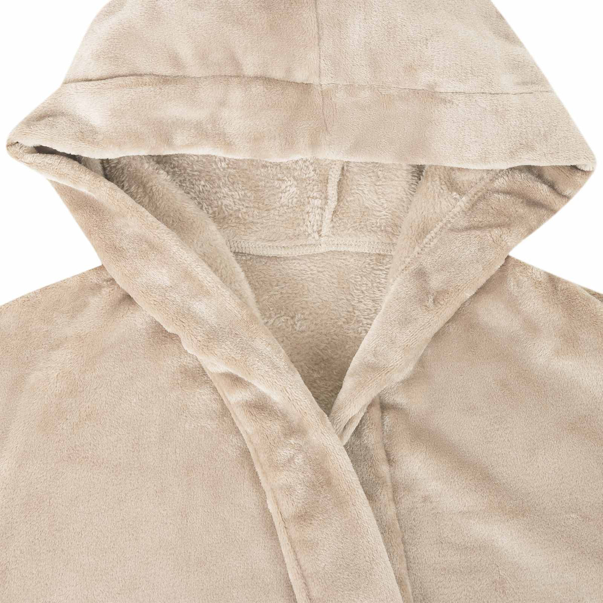 vidaXL Badjas Hoodie Beige s Flanel