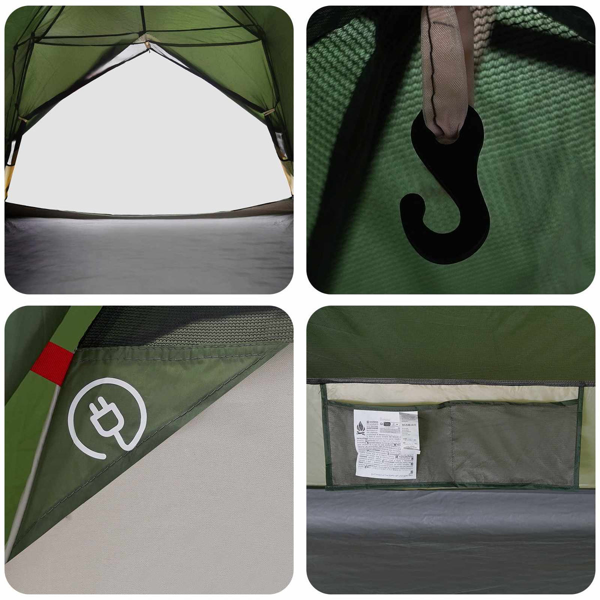 vidaXL Backpacking Tent Groen 2-persoons 185T Polyester met PU Coating