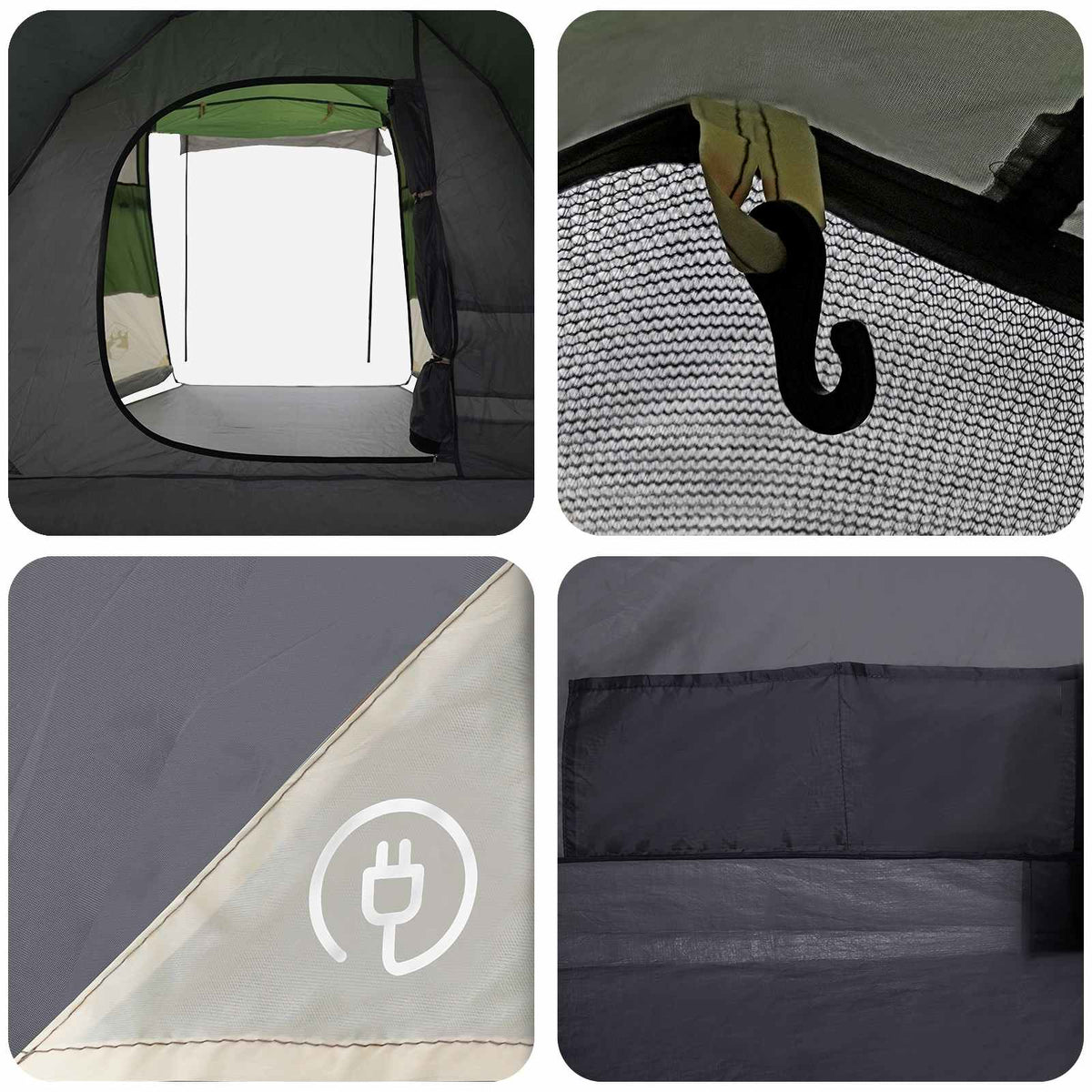 vidaXL Tunneltent Groen 390 x 215 x 152 cm