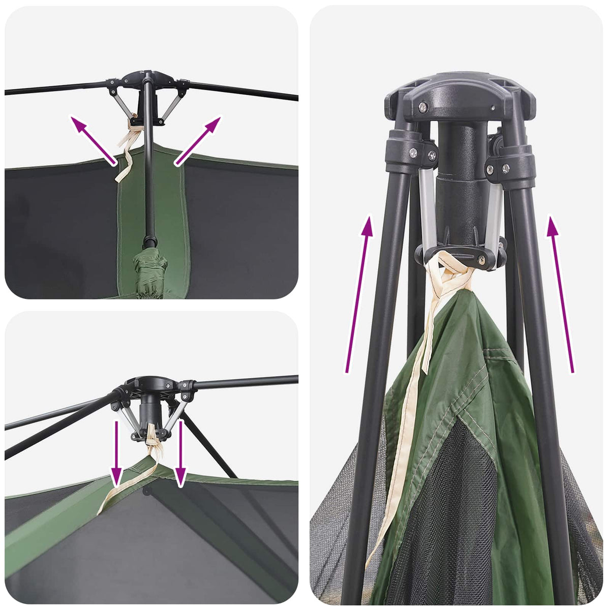 vidaXL Directe Tent Groen 8-persoons 185T Polyester met PU Coating