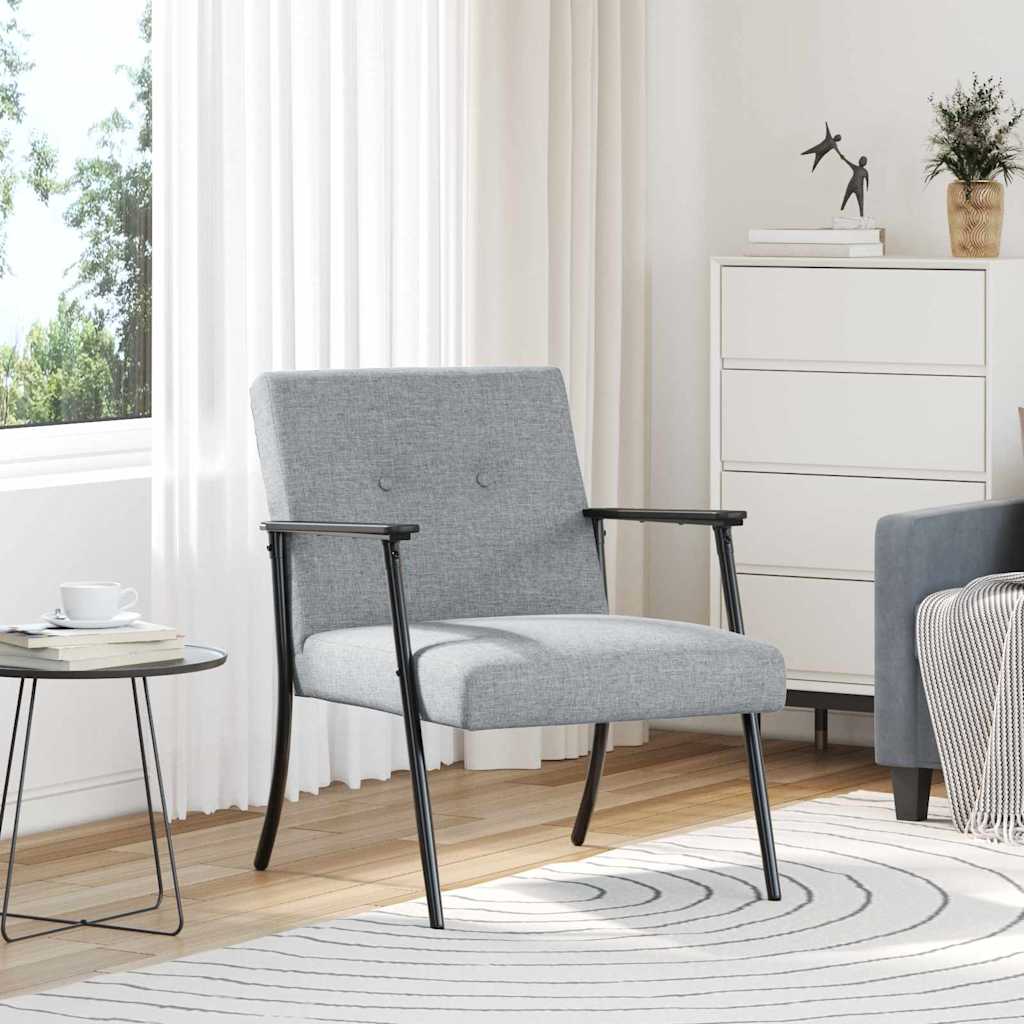 vidaXL Fauteuil Lichtgrijs 59 x 75 x 78 cm Stof