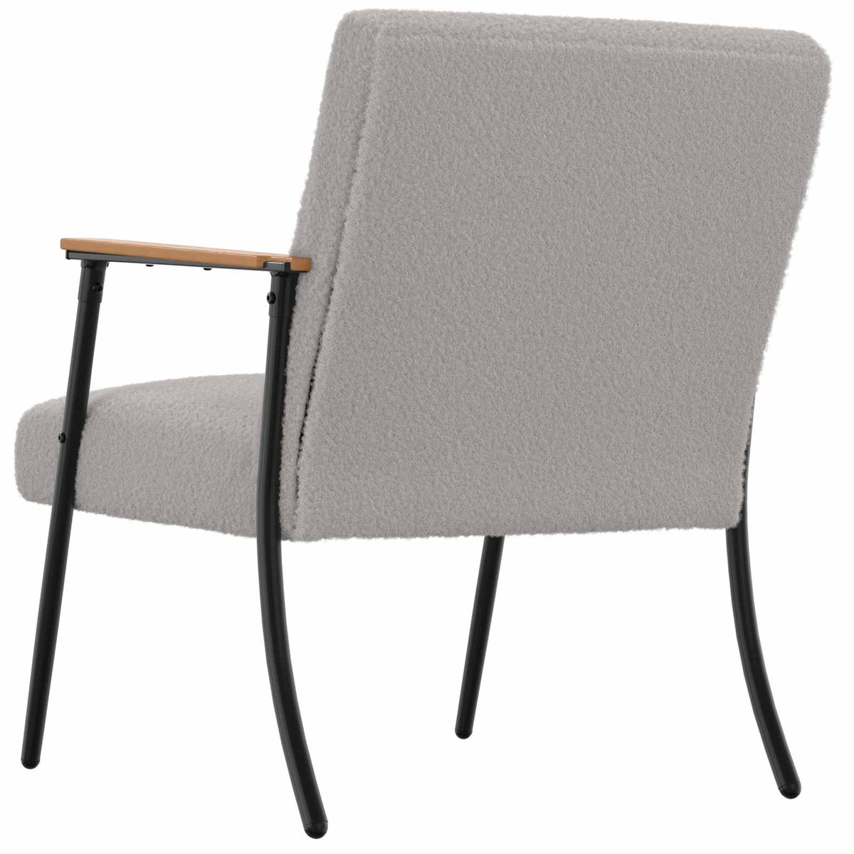 vidaXL Fauteuil Lichtgrijs 59 x 75 x 78 cm Krullend Wol-achtig Stof