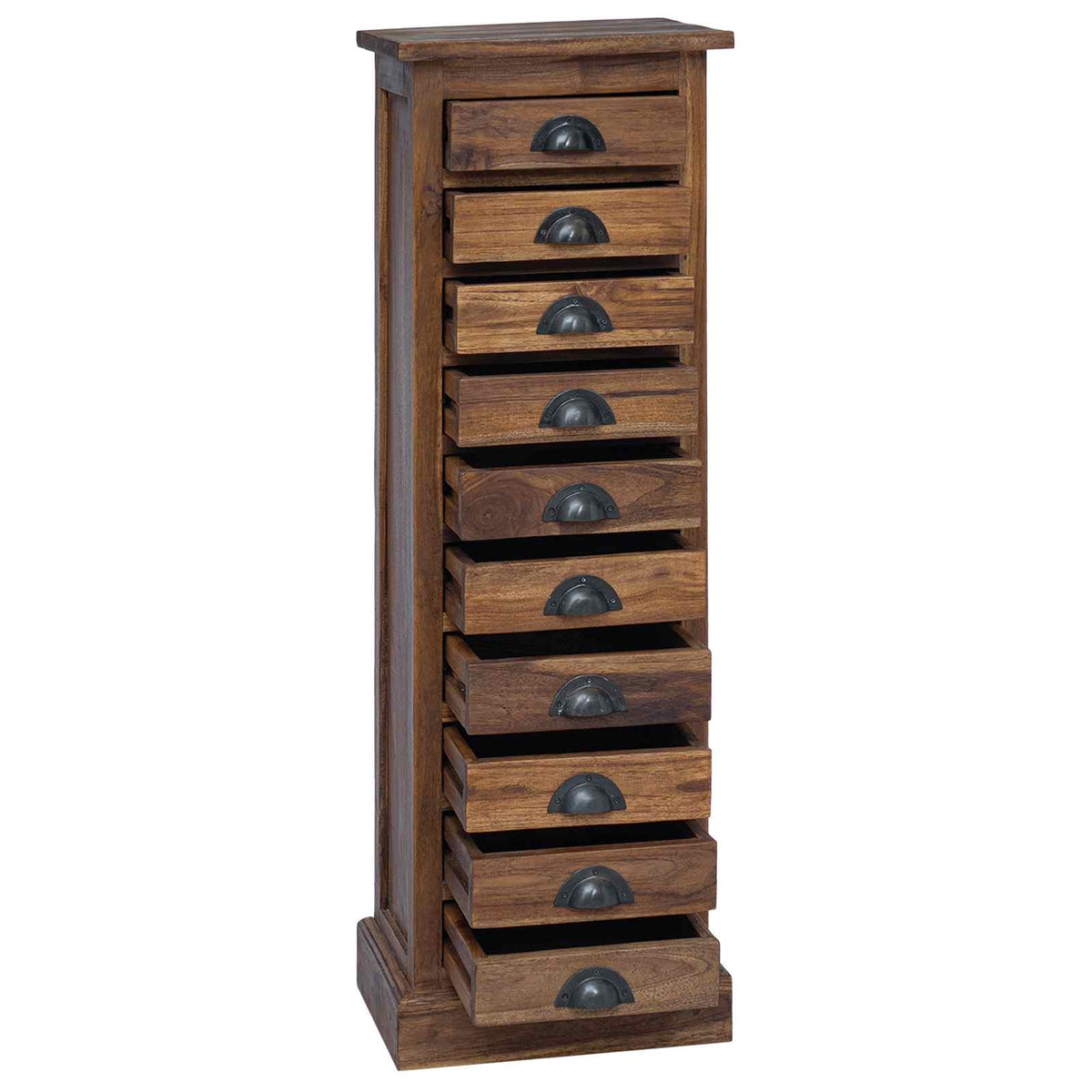 vidaXL Ladekast met lade Bruin 35,5 x 29,5 x 60 cm Massief Teakhout