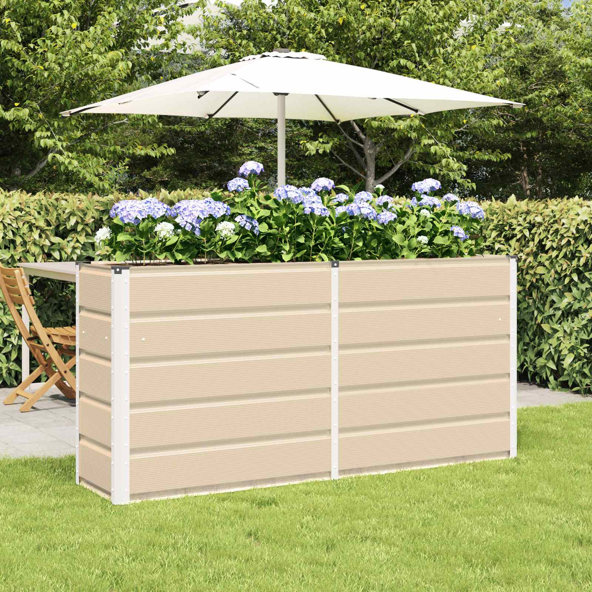 vidaXL Plantenbak Ivoor 160 x 40 x 45 cm Staal