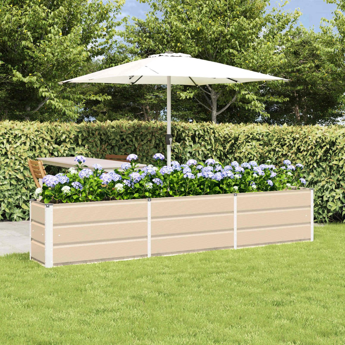 vidaXL Plantenbak Ivoor 160 x 40 x 45 cm Staal