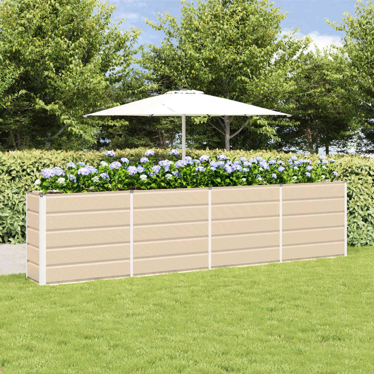 vidaXL Plantenbak Ivoor 160 x 40 x 45 cm Staal