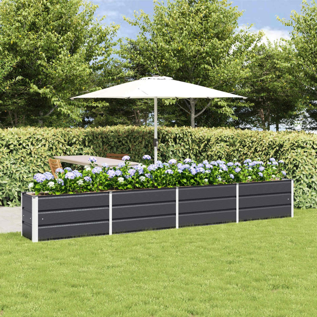 vidaXL Plantenbak Ivoor 160 x 40 x 45 cm Staal
