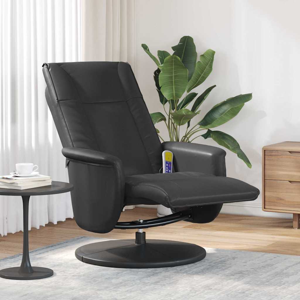 vidaXL Massage Recliner Stoel Zwart 71 x 90 x 105 cm Nep Leer