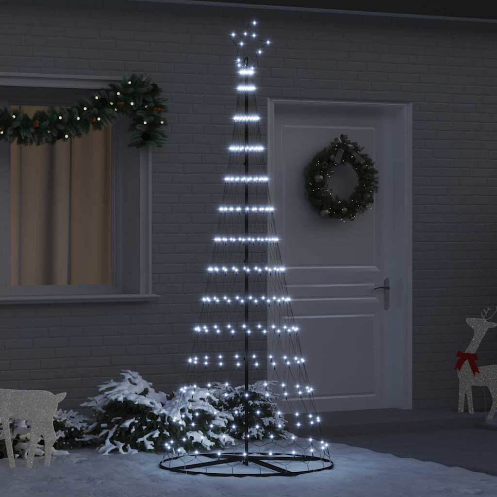 vidaXL LED Kerstboom met 230 LED met standaard Warmwit 184.5 cm Metaal