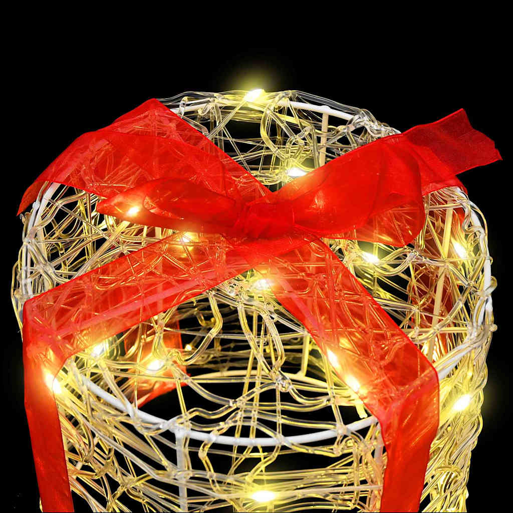 vidaXL Decoratie voor Geschenkdoos 3 pcs Warmwit 20 x 20 x 21 cm Acryl