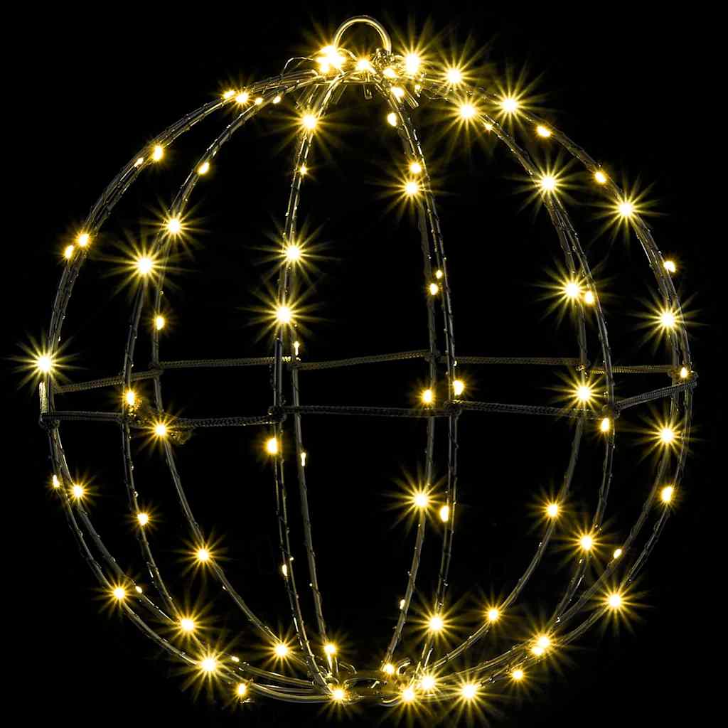 vidaXL Bal met 96 LED Warmwit 30 cm Metaal