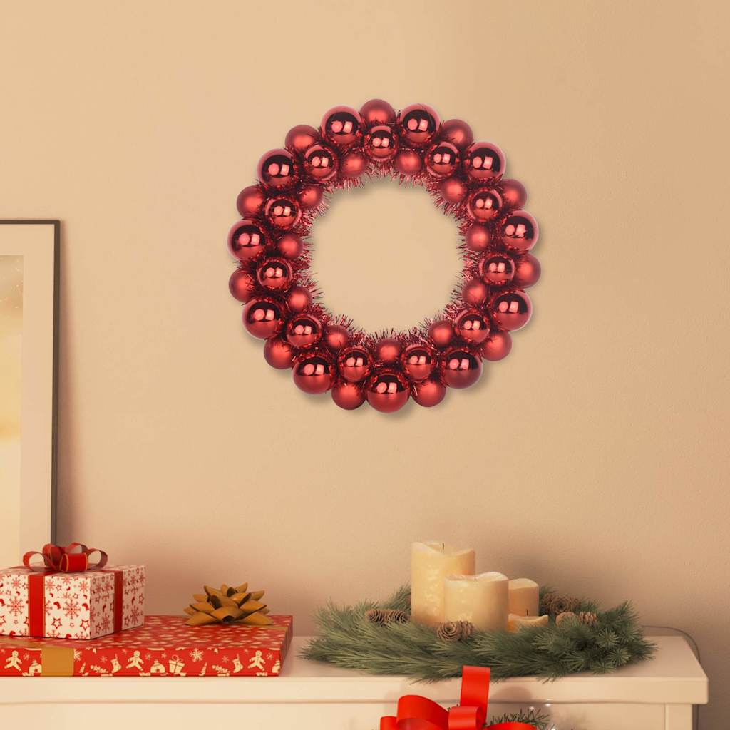 vidaXL Kerstbal Kransen 2 pcs Rood 33 x 33 x 7 cm Polystyreen