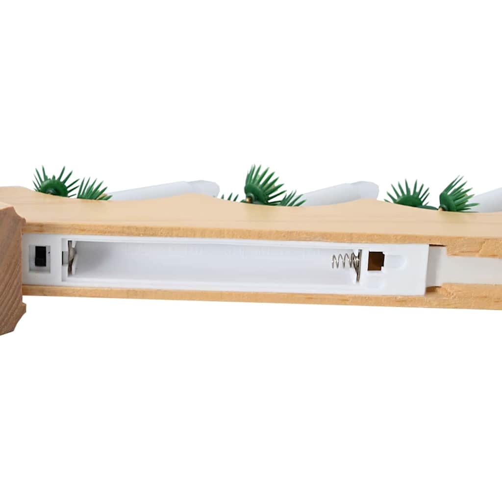 vidaXL Kerst Kaars Brug Bruin 39.5 x 5 x 29 cm Massief grenenhout