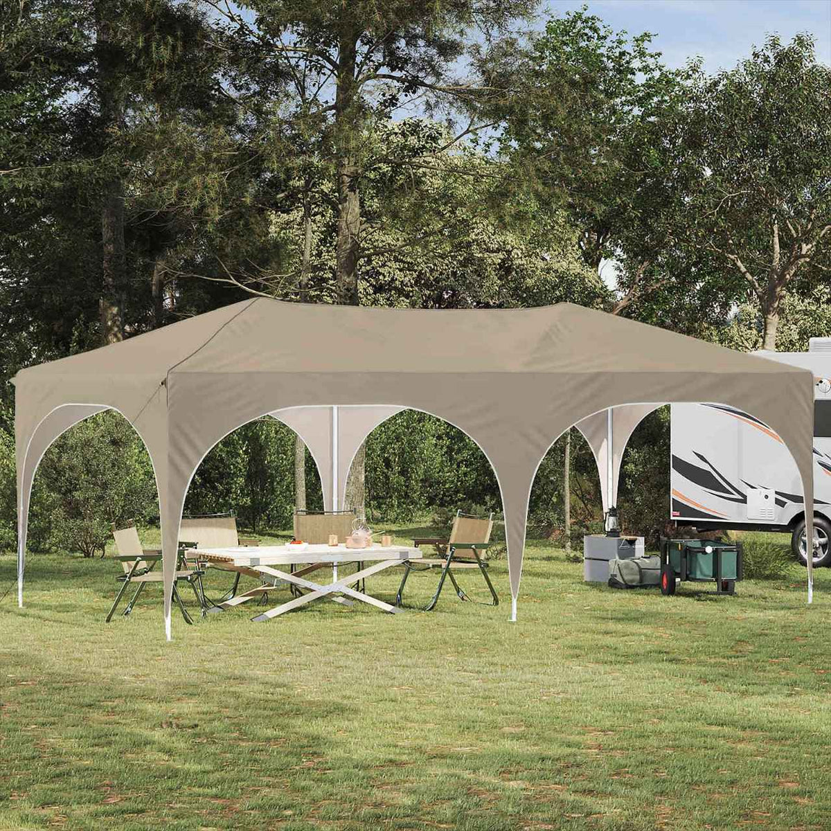 vidaXL Pop-up Feesttent Crème 575 x 288 x 245 cm Oxford Stof
