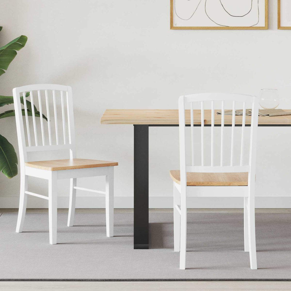 vidaXL Eettafelstoelen 2 pcs Licht Bruin 50 x 52,5 x 91 cm