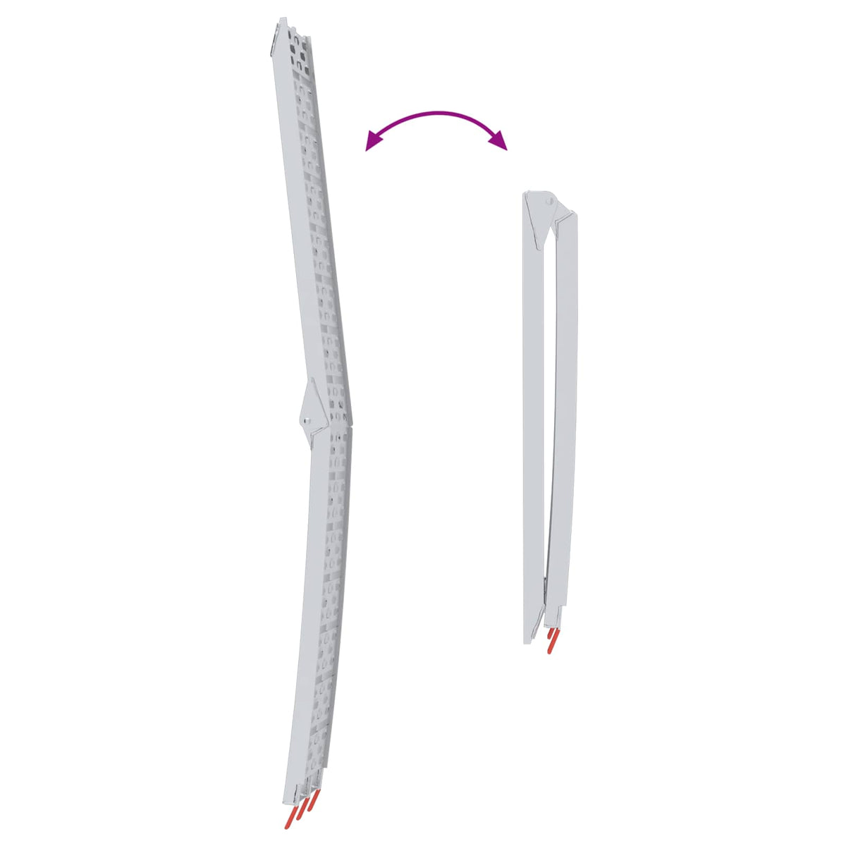 vidaXL Laad Ramp 2 pcs Zilver 222 x 29 x 14 cm Aluminium