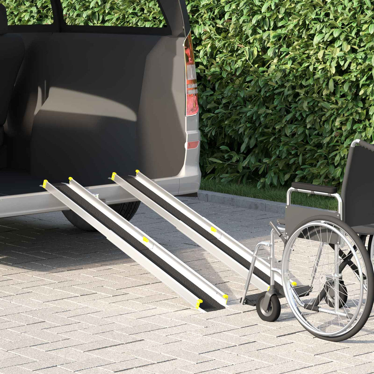 vidaXL Rolstoelhelling 2 pcs Zwart 152 x 19 x 5,5 cm Aluminium