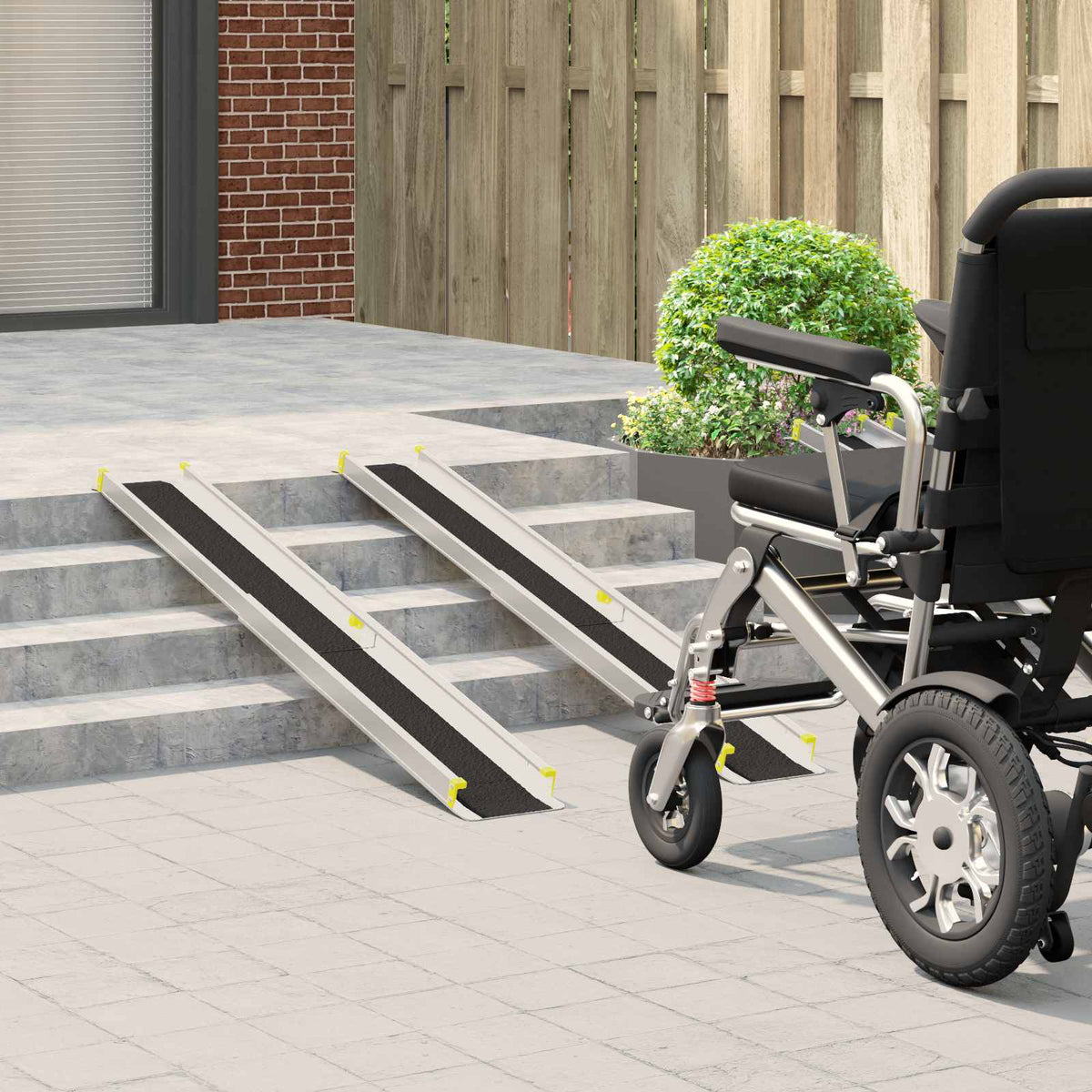 vidaXL Rolstoelhelling 2 pcs Zwart 152 x 19 x 5,5 cm Aluminium