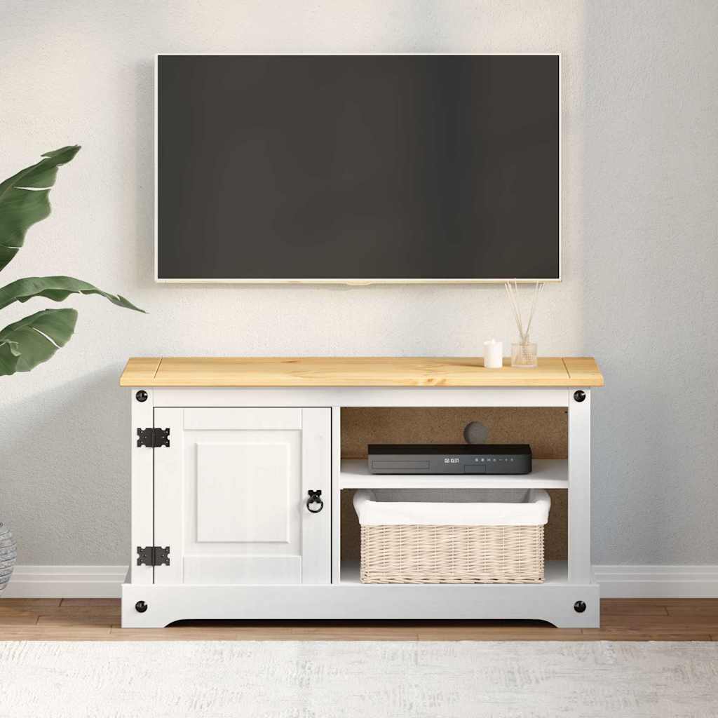 vidaXL TV-kast Corona Wit 100 x 40 x 52 cm Massief grenenhout