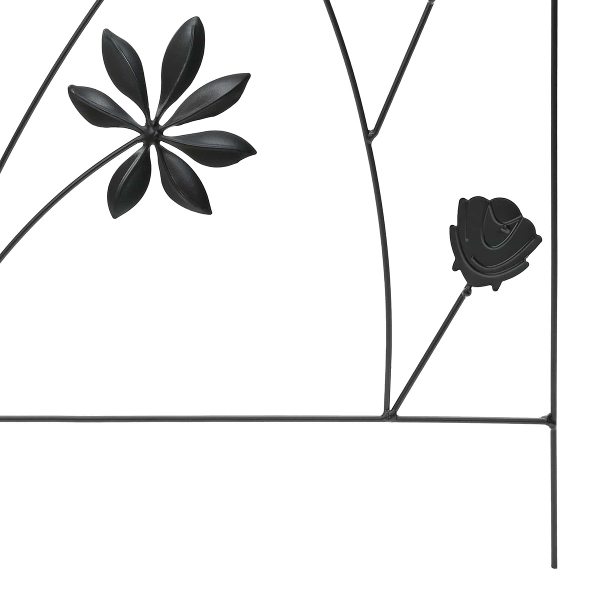 vidaXL Tuinhek 3 pcs Zwart 112 x 40 cm Staal