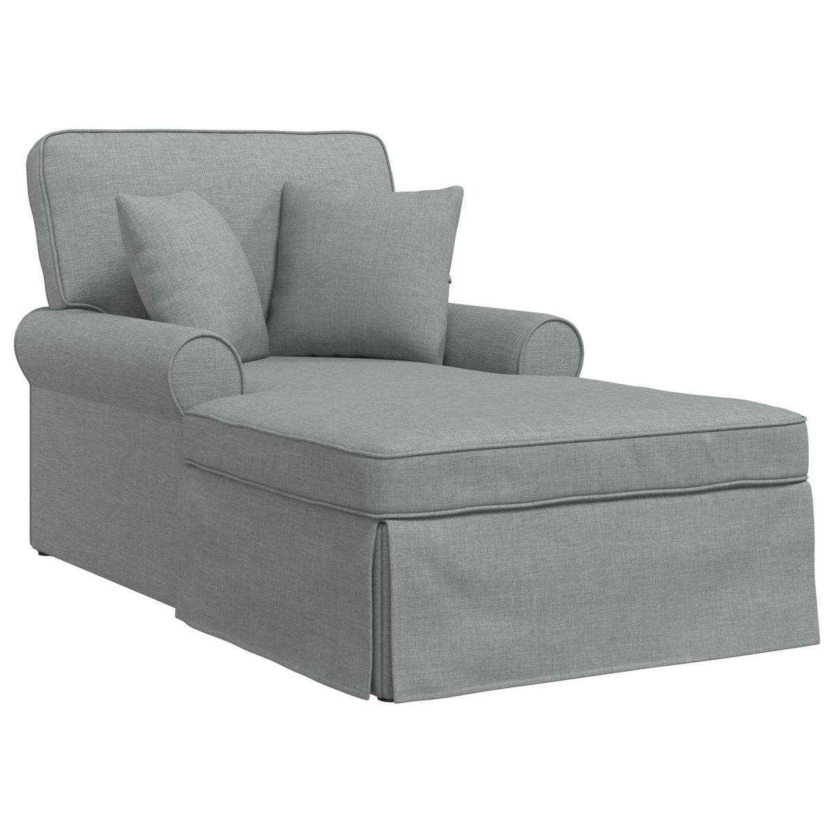 vidaXL Chaise Lounge met Rok Lichtgrijs 91 x 157 x 91 cm Stof