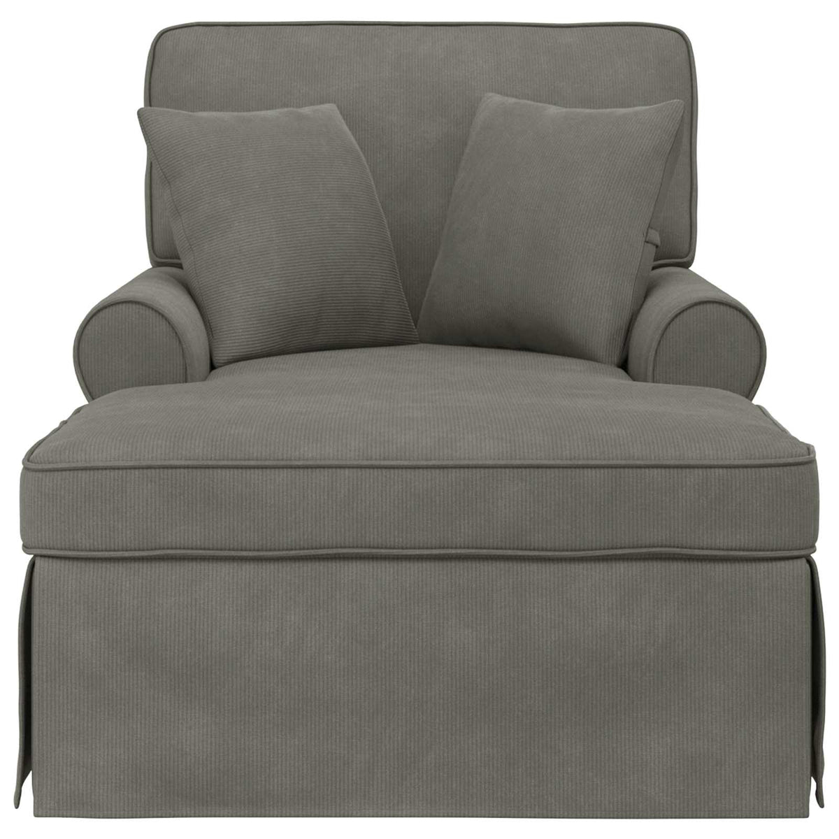vidaXL Chaise Lounge met Rok met kussen Lichtgrijs 91 x 157 x 91 cm