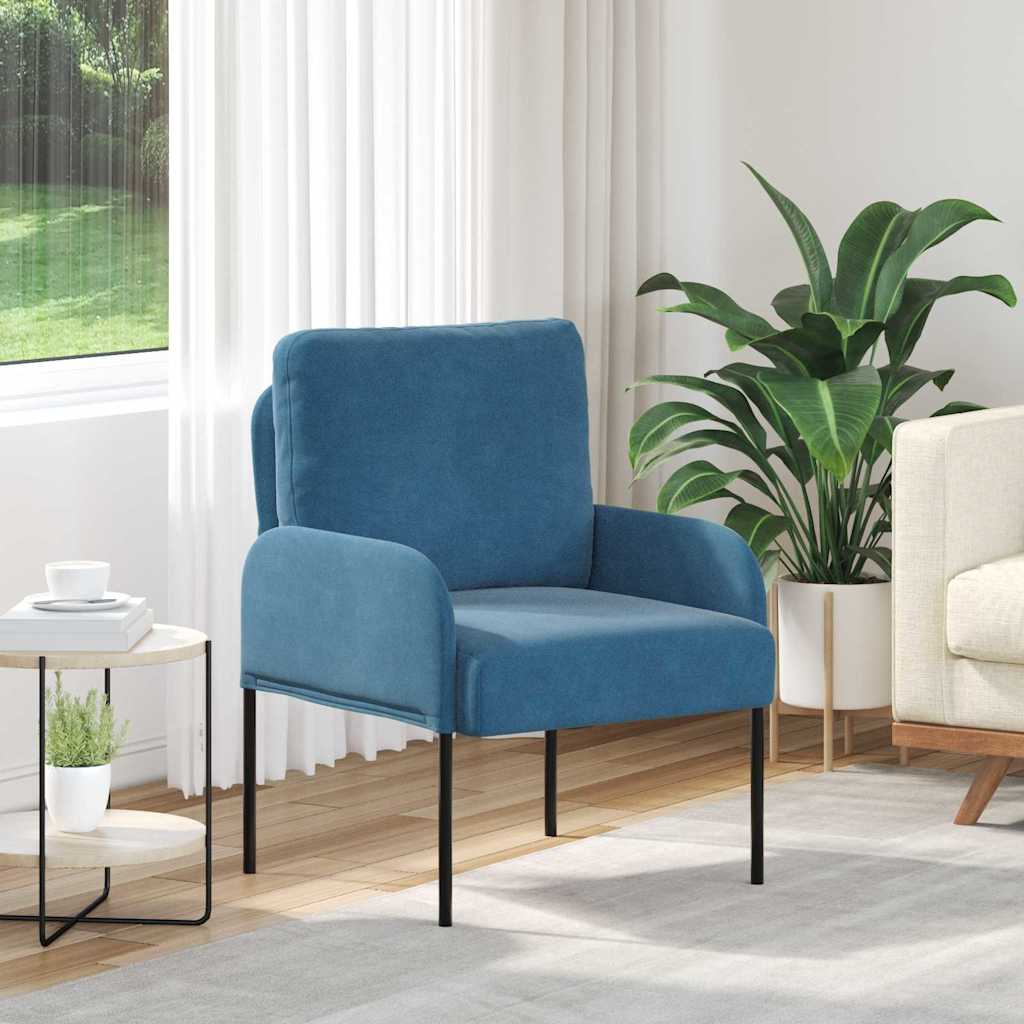 vidaXL Banken met kussen 55cm Blauw Multiplex