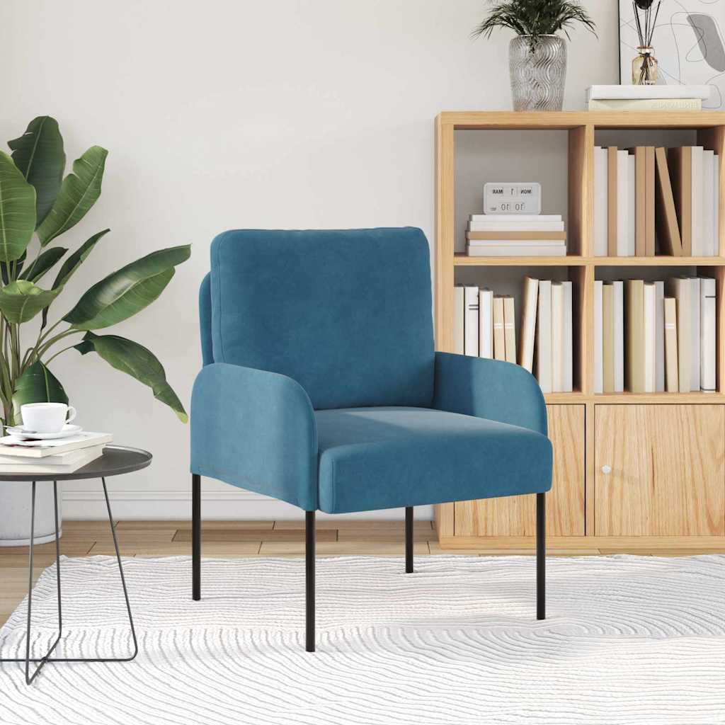vidaXL Banken met kussen 55cm Blauw Multiplex