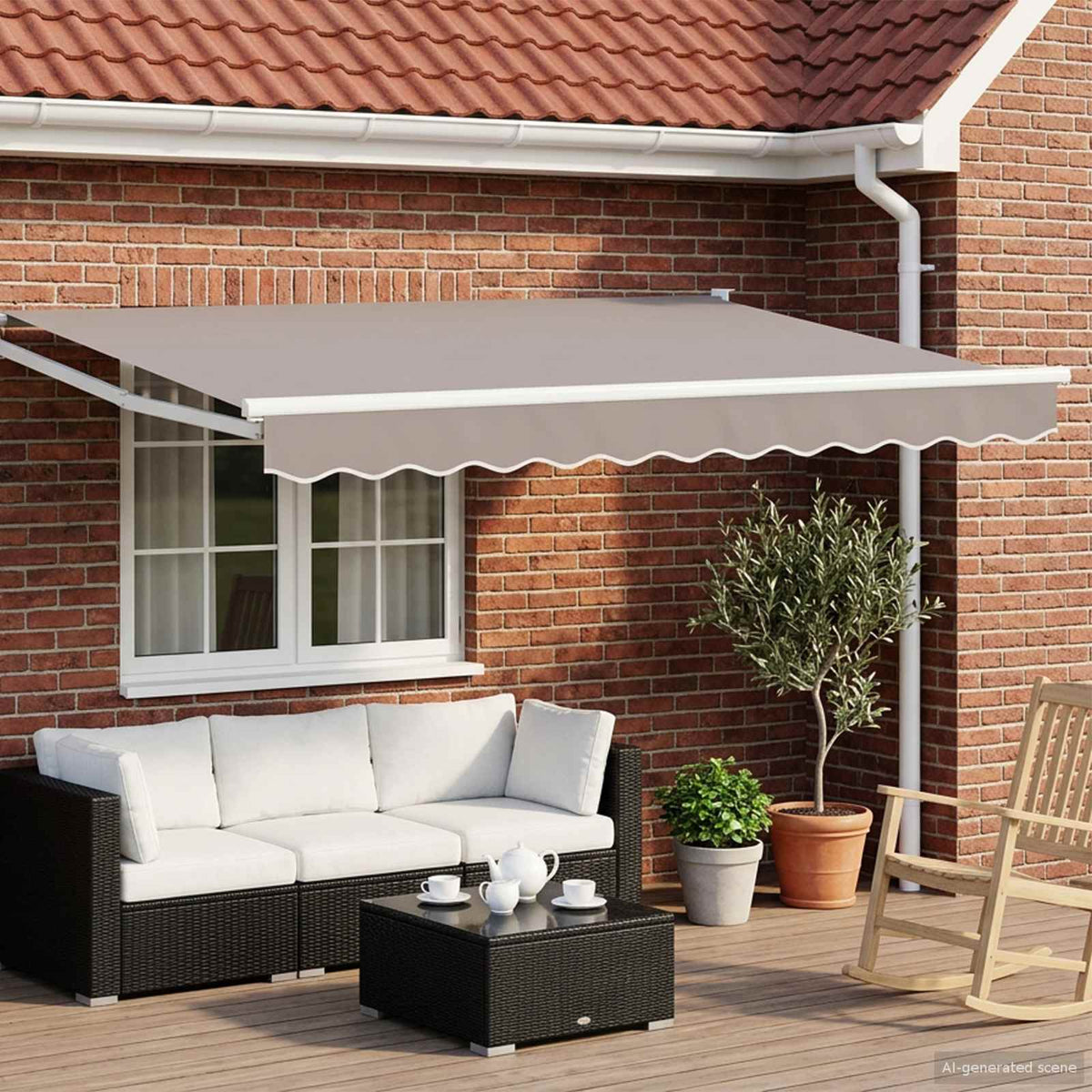 vidaXL Elektrisch uitschuifbaar zonnescherm frame Wit 2,5 x 2 m