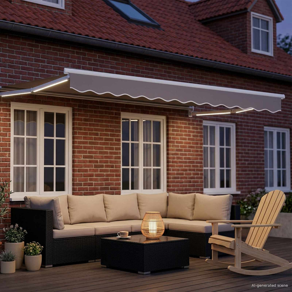 vidaXL Elektrisch uitschuifbaar zonnescherm frame Wit 2,5 x 2 m
