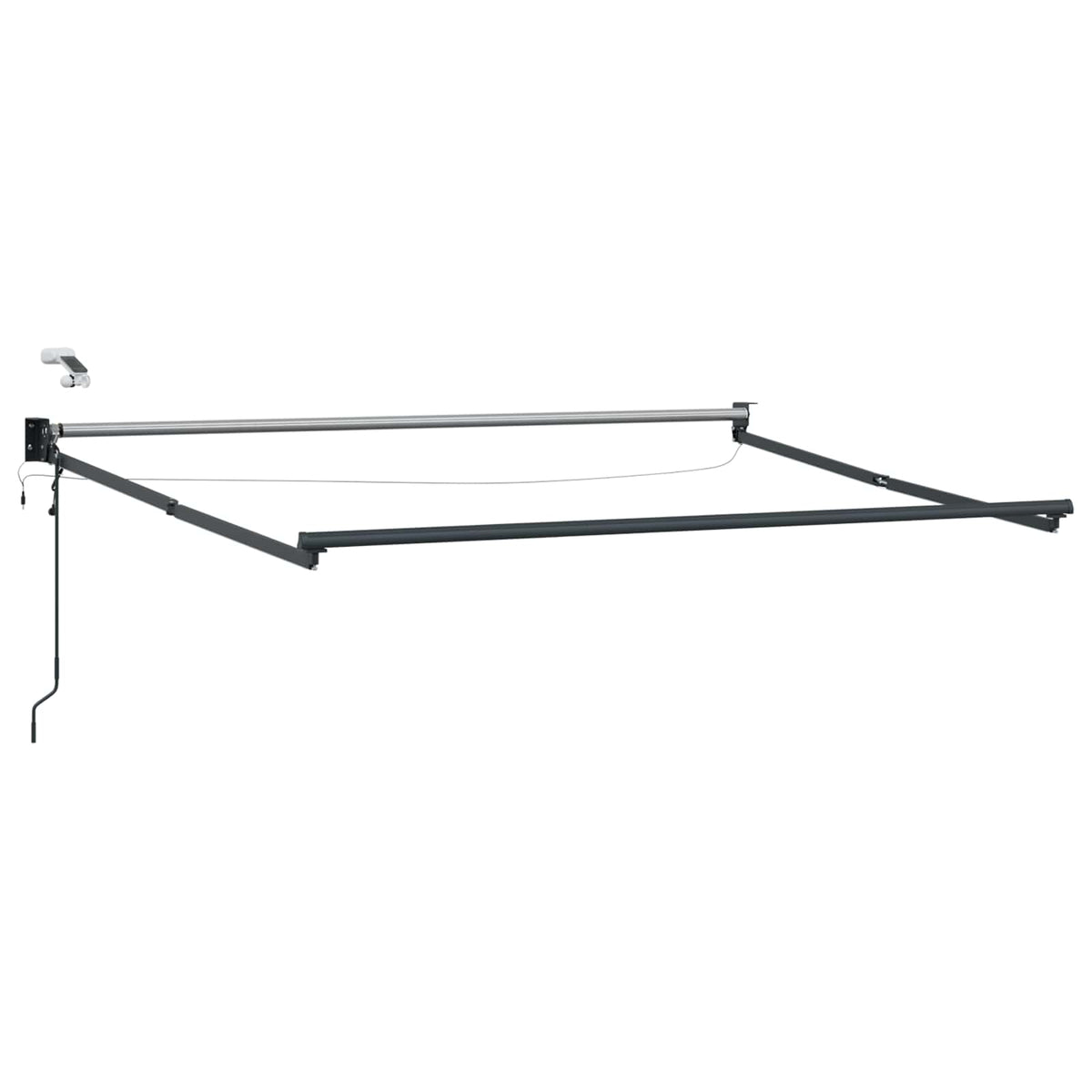 vidaXL Elektrisch uitschuifbaar zonnescherm frame Wit 2,5 x 2 m