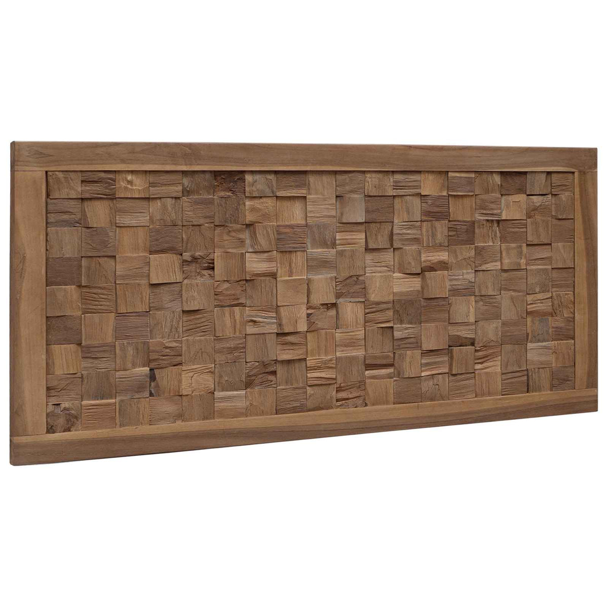 vidaXL Hoofdbord Wandgemonteerd Naturel 100 cm Massief Teakhout