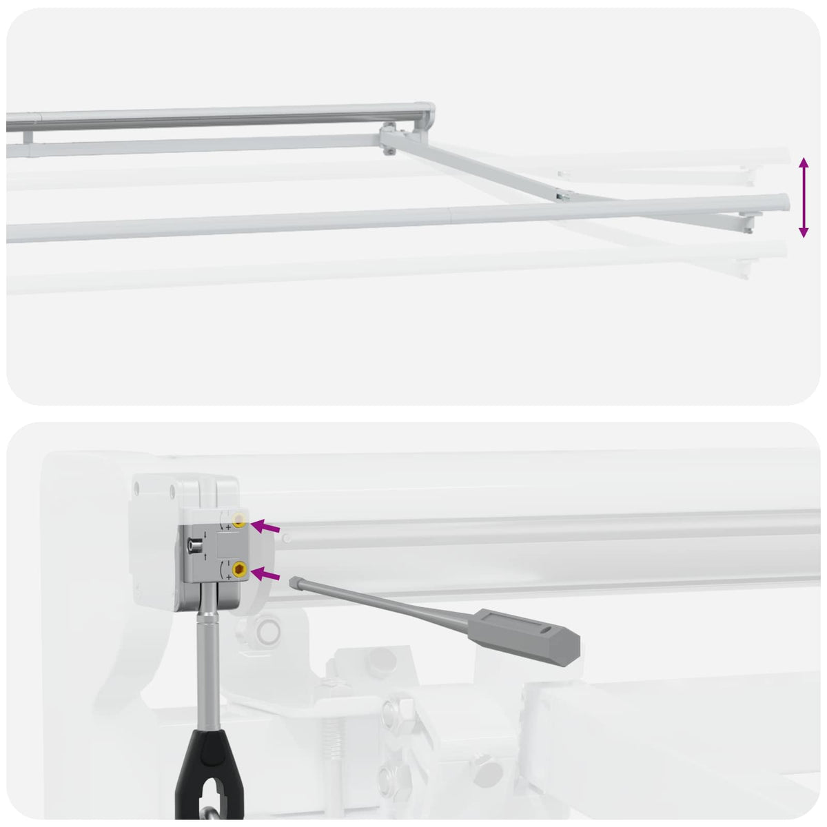 vidaXL Elektrisch uitschuifbaar zonnescherm frame Wit 2,5 x 2 m Staal