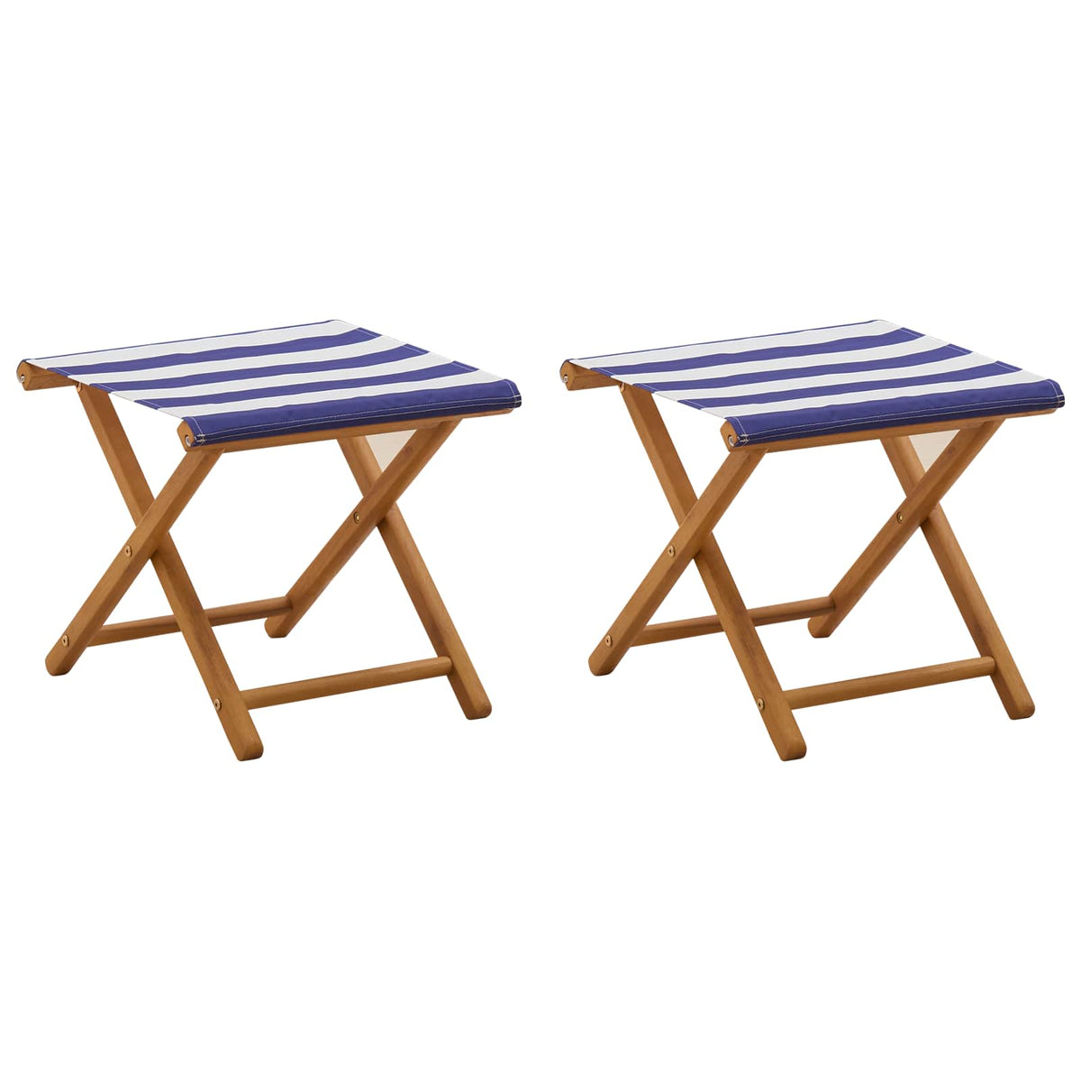 vidaXL Ligstoel 2 pcs massief eucalyptushout Blauw en Wit
