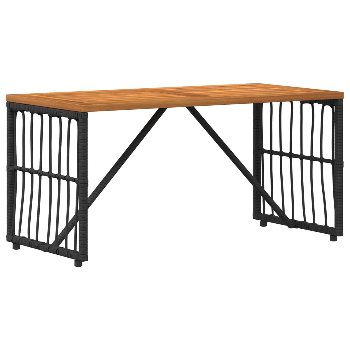 vidaXL Buitenmeubelset 4 pcs Zwart en Donkergrijs Staal en Poly Rattan
