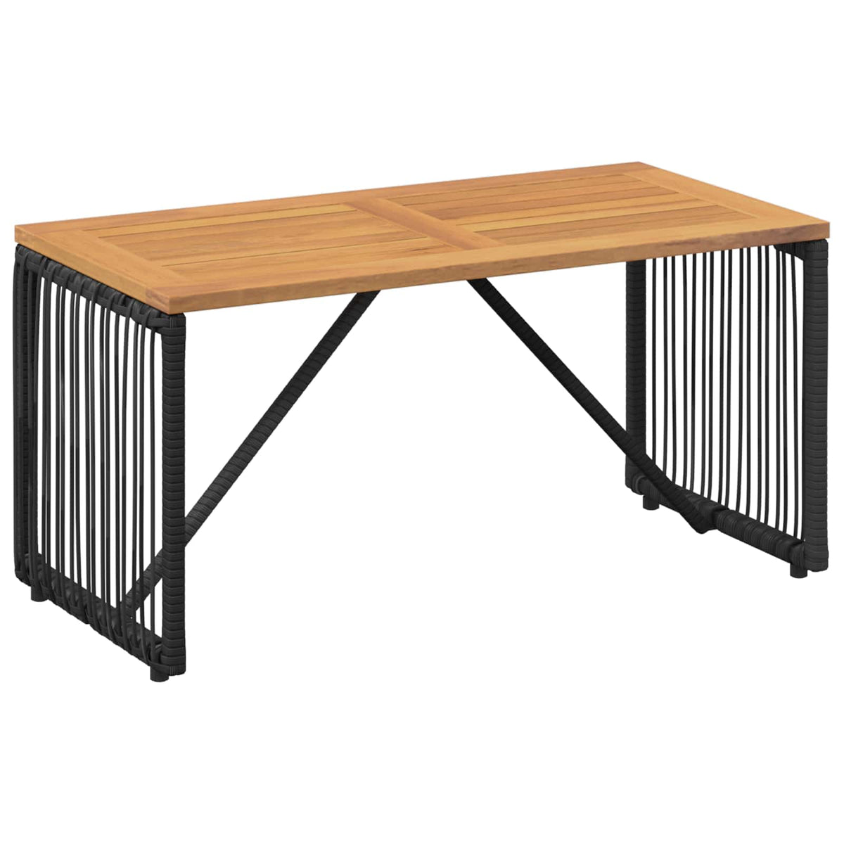 vidaXL Buiten Tafel Zwart en Bruin 80 x 40 x 40 cm poly rattan