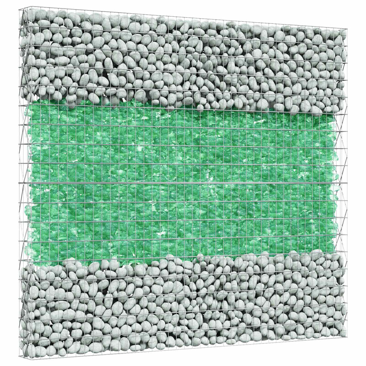 vidaXL Gabion stenen 25 kg groen 60-120 mm glas
