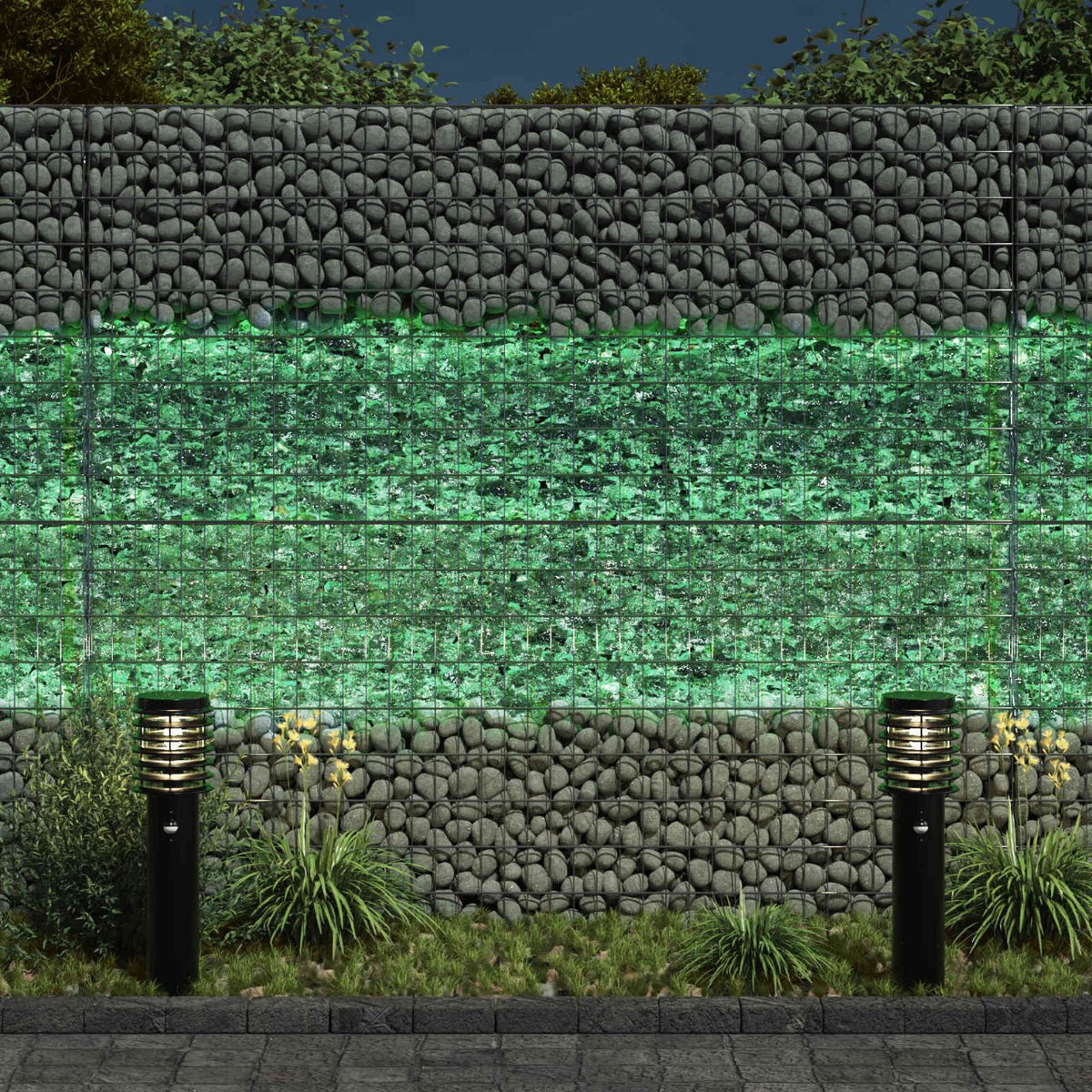 vidaXL Gabion stenen 25 kg groen 60-120 mm glas