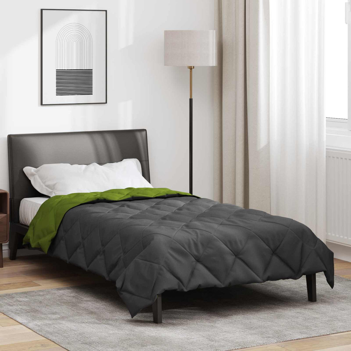 vidaXL Zomerdekbed Groen 200 x 135 cm Microvezel